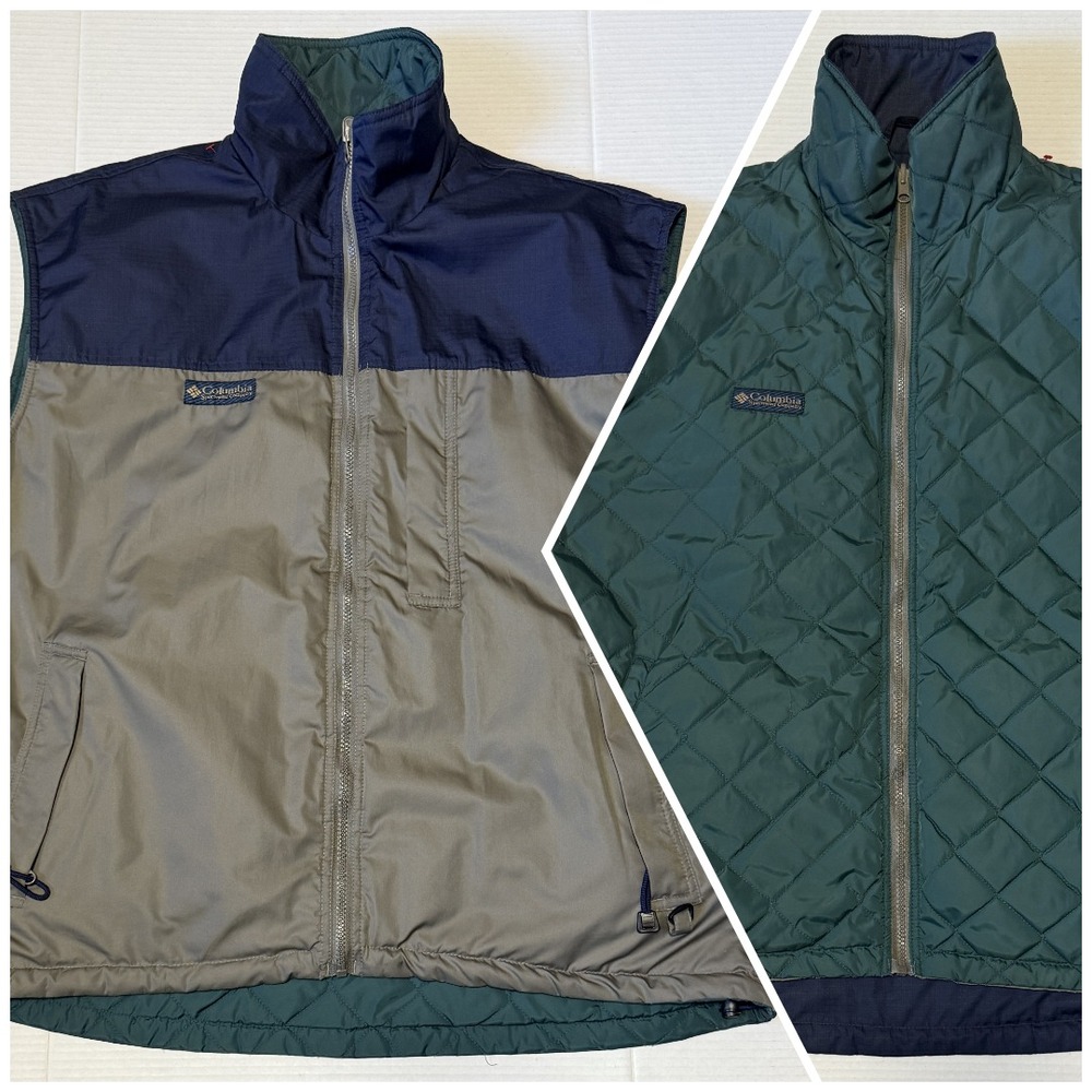 COLUMBIA Microtex - Men's Vintage Reversible Quilted Vest - Size X-Large - XL